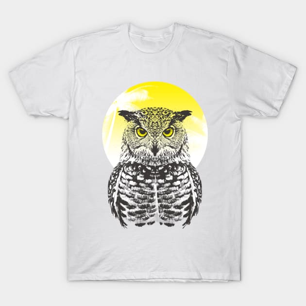 New moon owl T-Shirt by clingcling